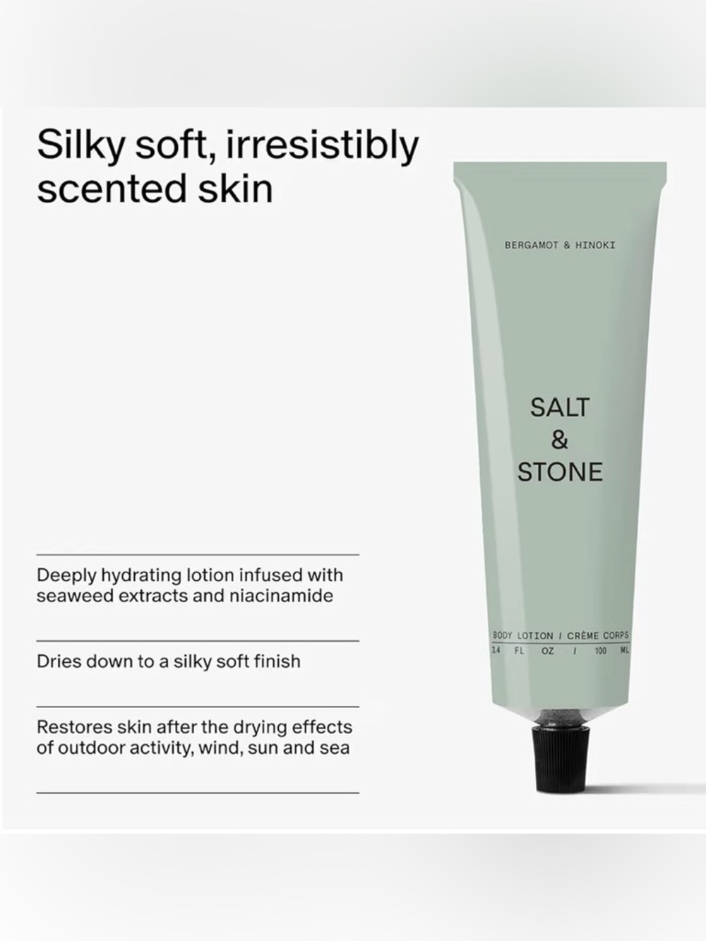 NIB Salt & Stone Bergamot & Hinoki Body Lotion - Picture 2 of 9